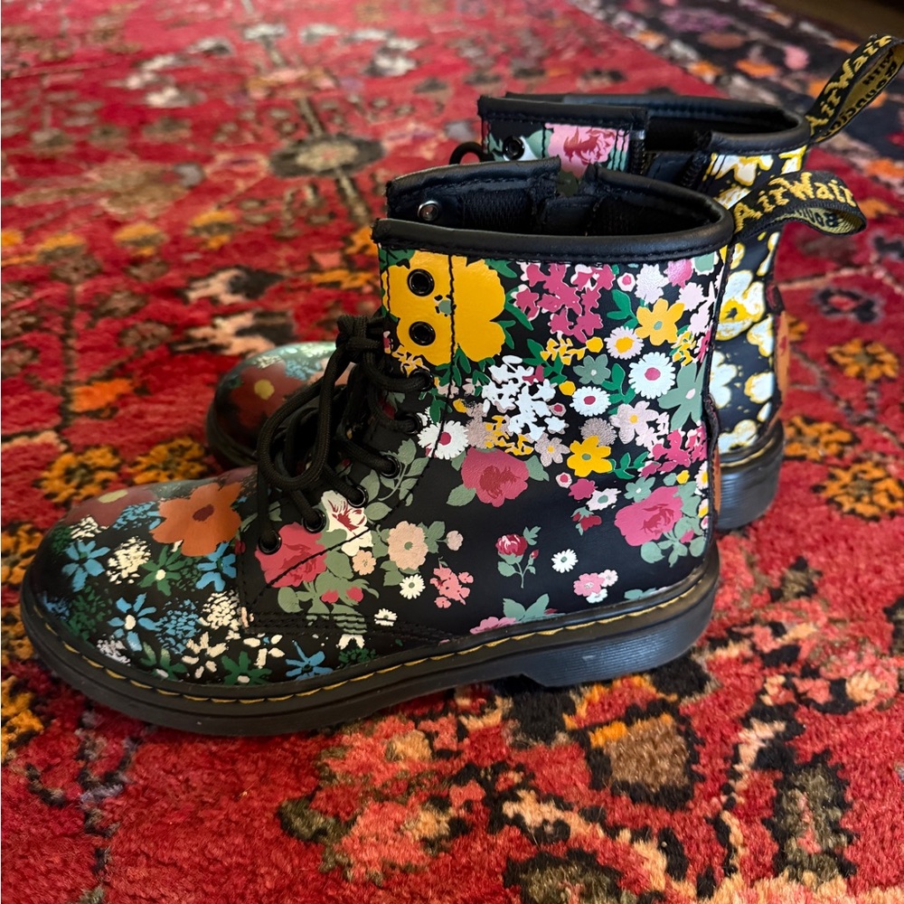Doc Martens Floral Combat Boots